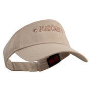 Adventure Buddies Phrase Embroidered Cotton Twill Sun Visor - Khaki OSFM