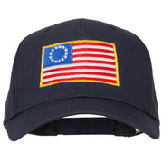 Betsy Ross Flag Embroidered Solid Cotton Twill Pro Style Cap