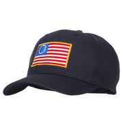 Betsy Ross Flag Embroidered Solid Cotton Twill Pro Style Cap