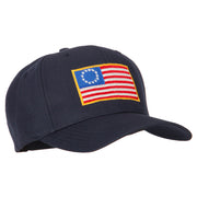 Betsy Ross Flag Embroidered Solid Cotton Twill Pro Style Cap