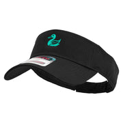 Green Duck Logo Embroidered Cotton Twill Sun Visor - Black OSFM