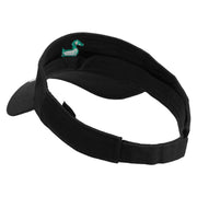 Green Duck Logo Embroidered Cotton Twill Sun Visor - Black OSFM