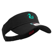 Green Duck Logo Embroidered Cotton Twill Sun Visor - Black OSFM