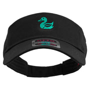 Green Duck Logo Embroidered Cotton Twill Sun Visor - Black OSFM