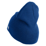 Air Force Pilot Veteran Symbol Embroidered 8 Inch Solid Knit Short Beanie Made in USA - Royal-Blue OSFM