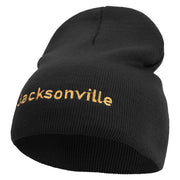 Jacksonville Logo Embroidered 8 inch Acrylic Short Beanie - Black OSFM