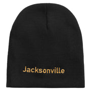 Jacksonville Logo Embroidered 8 inch Acrylic Short Beanie - Black OSFM