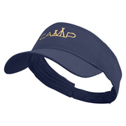 Camp Typography with Tent Embroidered Cotton Twill Sun Visor - Navy OSFM