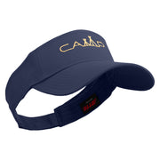 Camp Typography with Tent Embroidered Cotton Twill Sun Visor - Navy OSFM