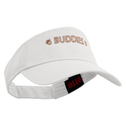 Adventure Buddies Phrase Embroidered Cotton Twill Sun Visor - White OSFM