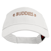 Adventure Buddies Phrase Embroidered Cotton Twill Sun Visor - White OSFM