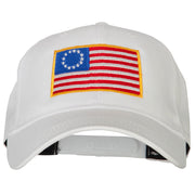 Betsy Ross Flag Embroidered Solid Cotton Twill Pro Style Cap