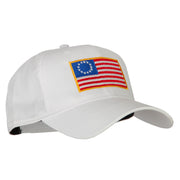 Betsy Ross Flag Embroidered Solid Cotton Twill Pro Style Cap