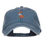 Easter Chocolate Bunny Embroidered Washed Cap