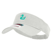 Green Duck Logo Embroidered Cotton Twill Sun Visor - White OSFM