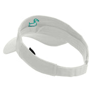 Green Duck Logo Embroidered Cotton Twill Sun Visor - White OSFM