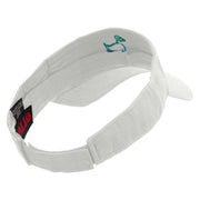 Green Duck Logo Embroidered Cotton Twill Sun Visor - White OSFM