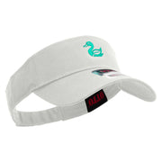 Green Duck Logo Embroidered Cotton Twill Sun Visor - White OSFM