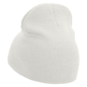 Jacksonville Logo Embroidered 8 inch Acrylic Short Beanie - White OSFM