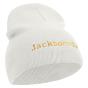 Jacksonville Logo Embroidered 8 inch Acrylic Short Beanie - White OSFM