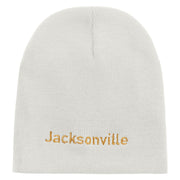 Jacksonville Logo Embroidered 8 inch Acrylic Short Beanie - White OSFM