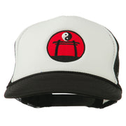 Yin Yang Embroidered Foam Mesh Cap