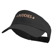 Adventure Buddies Phrase Embroidered Cotton Twill Sun Visor - Black OSFM