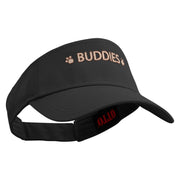 Adventure Buddies Phrase Embroidered Cotton Twill Sun Visor - Black OSFM