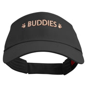 Adventure Buddies Phrase Embroidered Cotton Twill Sun Visor - Black OSFM
