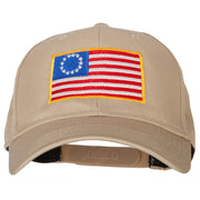 Betsy Ross Flag Embroidered Solid Cotton Twill Pro Style Cap