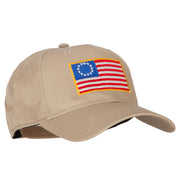 Betsy Ross Flag Embroidered Solid Cotton Twill Pro Style Cap