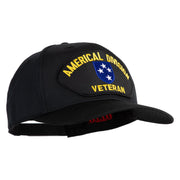 Americal Division Veteran Patched Solid Cotton Twill Pro Style Cap - Black OSFM