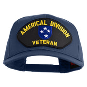 Americal Division Veteran Patched Solid Cotton Twill Pro Style Cap - Navy OSFM