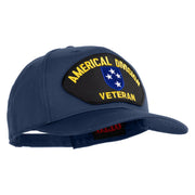 Americal Division Veteran Patched Solid Cotton Twill Pro Style Cap - Navy OSFM