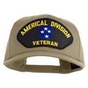 Americal Division Veteran Patched Solid Cotton Twill Pro Style Cap - Khaki OSFM