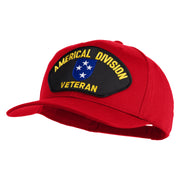Americal Division Veteran Patched Solid Cotton Twill Pro Style Cap - Red OSFM