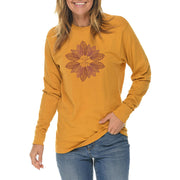 Fall Leaves Illustration Graphic Long Sleeve Crewneck Tee