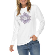 Fall Leaves Illustration Graphic Long Sleeve Crewneck Tee