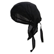Enjoy Embroidered Cotton Poplin Biker Style Head Wrap - Black OSFM