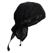 Enjoy Embroidered Cotton Poplin Biker Style Head Wrap - Black OSFM