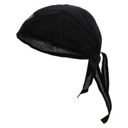 Enjoy Embroidered Cotton Poplin Biker Style Head Wrap - Black OSFM