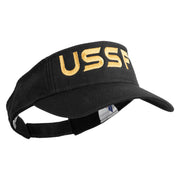 USSF Gold Letter Design Embroidered Pro Style Cotton Twill Washed Visor - Black OSFM