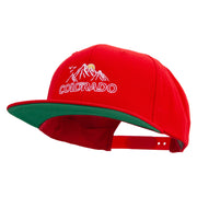 Colorado Mountains Logo Embroidered Wool Blend Prostyle Snapback - Red OSFM