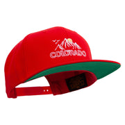 Colorado Mountains Logo Embroidered Wool Blend Prostyle Snapback - Red OSFM