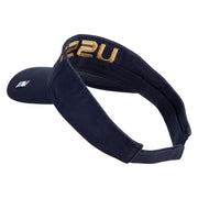 USSF Gold Letter Design Embroidered Pro Style Cotton Twill Washed Visor - Navy OSFM