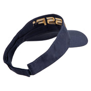USSF Gold Letter Design Embroidered Pro Style Cotton Twill Washed Visor - Navy OSFM