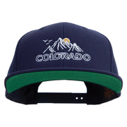 Colorado Mountains Logo Embroidered Wool Blend Prostyle Snapback - Navy OSFM