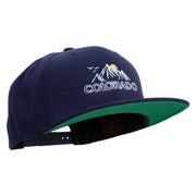 Colorado Mountains Logo Embroidered Wool Blend Prostyle Snapback - Navy OSFM