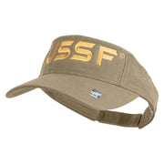 USSF Gold Letter Design Embroidered Pro Style Cotton Twill Washed Visor - Khaki OSFM