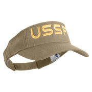 USSF Gold Letter Design Embroidered Pro Style Cotton Twill Washed Visor - Khaki OSFM